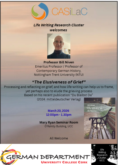 CASiLAC Life Writing Research Cluster talk: Professor Bill Niven - Du bleibst da